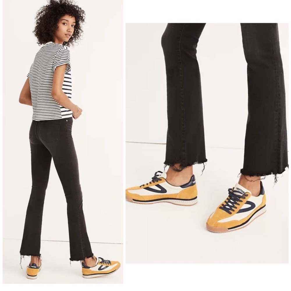 Madewell Cali Demi-Boot Jeans in Berkeley Black: Chewed-Hem Edition 28T - EUC